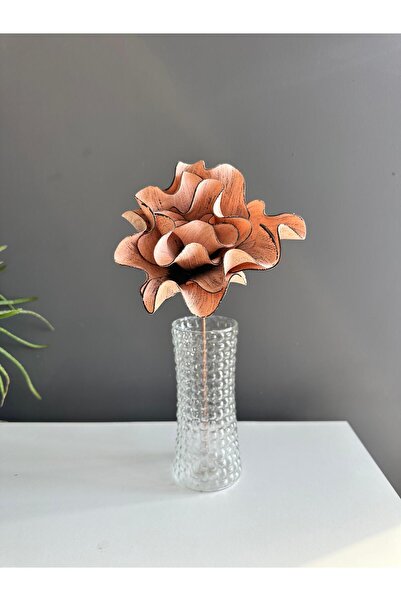 Luvienn El Yapımı Dekoratif Büyük Boy Somonrengi Kırcıllı Yapay Manolya-Vazo ...