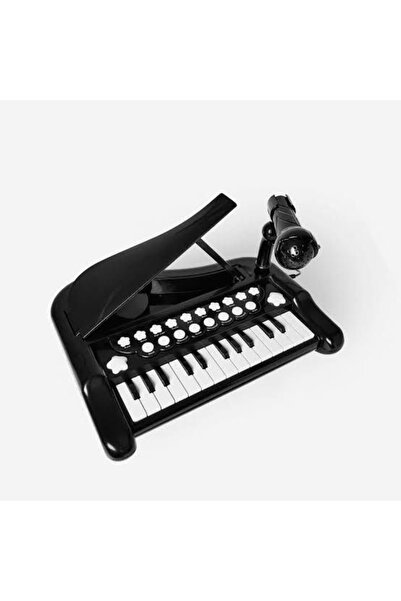 alpmodel Piyano 25 Tuşlu Ayaklı Mikrofonlu Işıklı Müzik Oyuncak 28 Cm