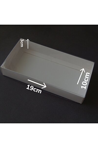 BOXSTATION 19x10x3 Asetat Kapaklı Beyaz Kutu 5 Adet