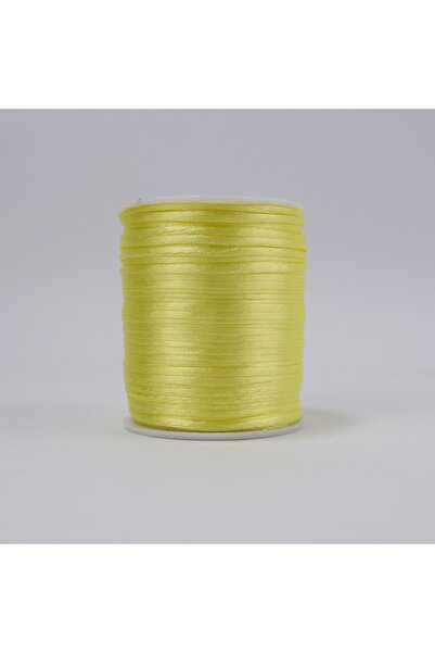 Prestij Boncuk Snur pentru bijuterii - Snur pentru bijuterii - Snur coada de șobolan - Snur pentru brățări 2 mm galben deschis