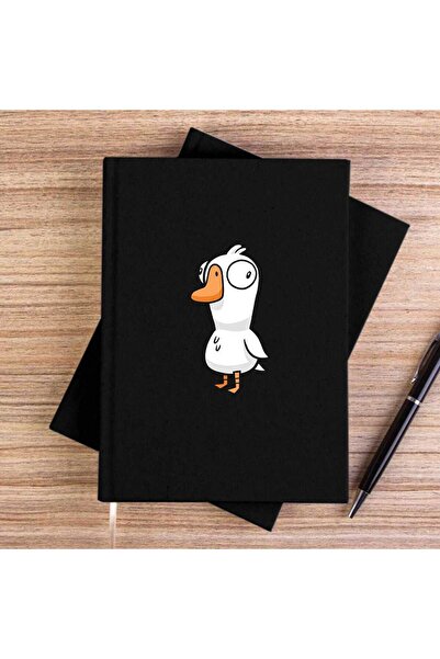 CrowsGate Goose Goose Duck Black Unlined Canvas Notebook
