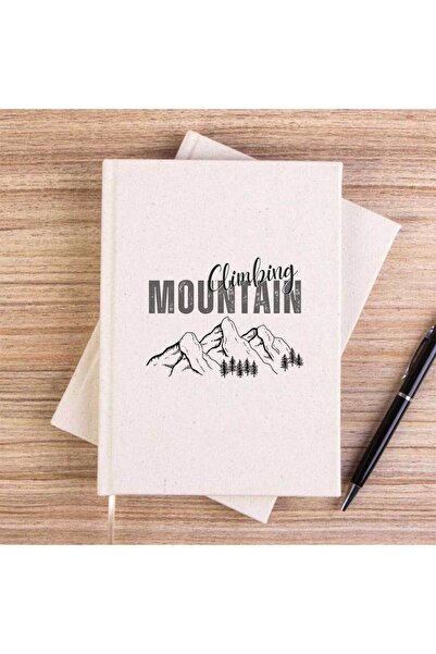 CrowsGate Climbing Mountain Cream Unlined Canvas Notebook