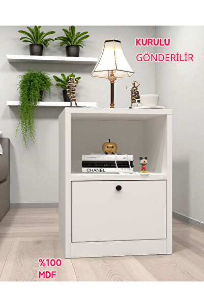 KONAK EV EŞYALARI Bifur Gizli Bölmeli Komodin,MDF,Kurulu Gönderilir,Montaj Gerekmez