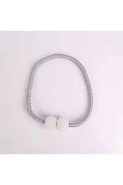 TİEBACK 2 Pieces Pearl Magnetic Curtain Tie Backs - Curtain Hanging Clips - M...