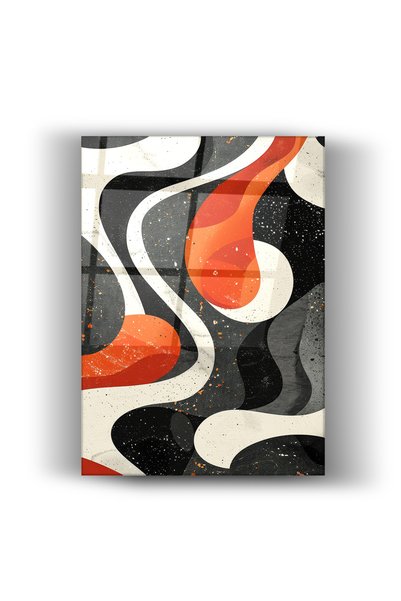 NeoWallArt Tablou – Decor de perete modern, abstract, ondulat, portocaliu și ...
