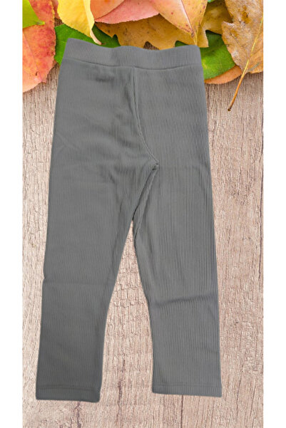 Cevval Minigirls Full Lycra Ribbed Girl's Leggings with Elastic Waist