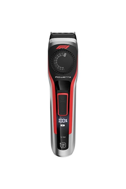 Rowenta Formula 1® TN384MF0 Beard Trimmer, 39 Cutting Lengths, Stainless Steel Blades, Red
