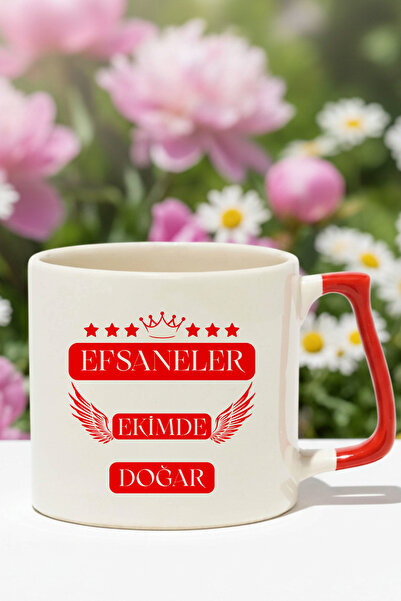 giftkonsept Crown and Star Patterned Legends Are Born in October Printed Birthday Gift Colorful Mug with Handle