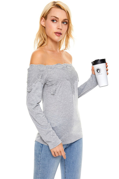 dorbe women’s off-shoulder long sleeve elegant special occasions lace blouse top