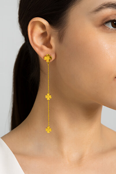 G Sport POLO Clover Detailed Dangle Zircon Earrings