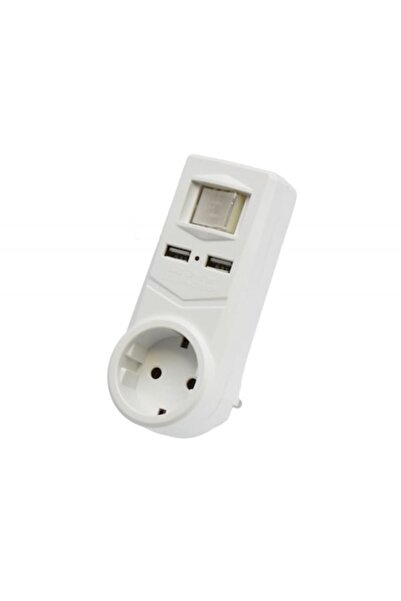 FİL Triplu Stecher 1 Suco + 2 USB, Intrerupator, Priza Multipla, Incarcare USB, Adaptor Priza