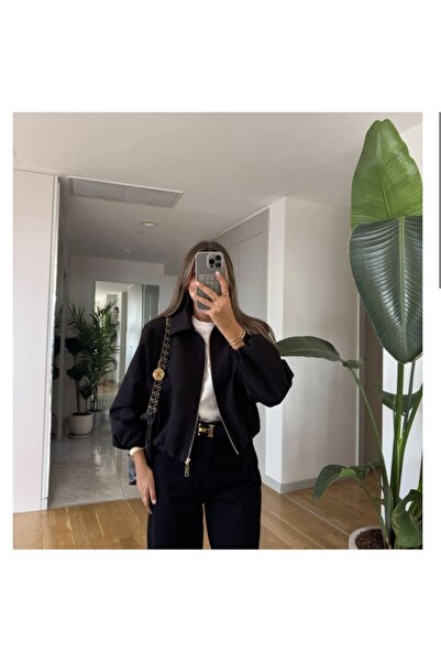 CADDELAMODA Jachetă bomber cu fermoar pentru femei