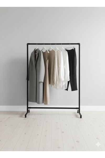 NovaLand Metal Konfeksiyon Ayaklı Elbise Askılık Sabit 150x150x45