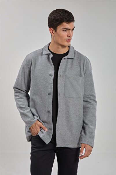 BARRELS AND OIL Men's Garni Detail Single Pocket Jacket - Gray