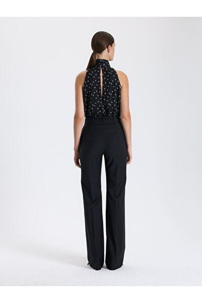 BAQA Black Classic Straight Cut Trousers