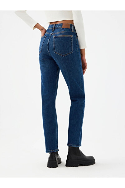 Loft Comfort Straight Comfort Fit Navy Blue Women's Jean Pants Lf2037063