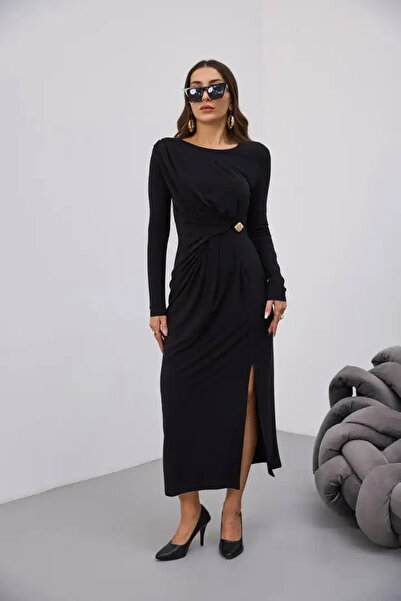 cemo Dress with Waist Tie Buckle