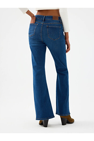 Loft Flare Slim Fit Navy Blue Women's Jean Pants Lf2040536