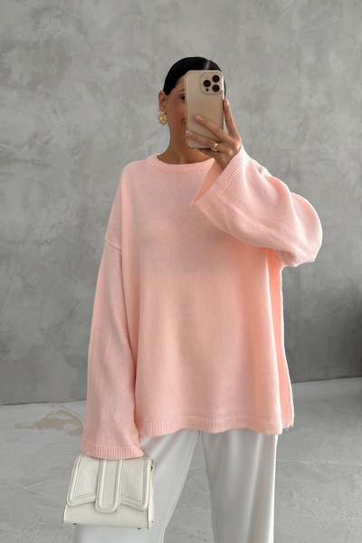 Seda Yalçın Atelier Pink Crew Neck Oversize Pinterest Knitwear Sweater