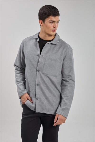 BARRELS AND OIL Men's Garni Detail Single Pocket Jacket - Gray