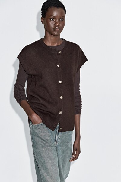 Massimo Dutti Dore düğmeli triko süveter