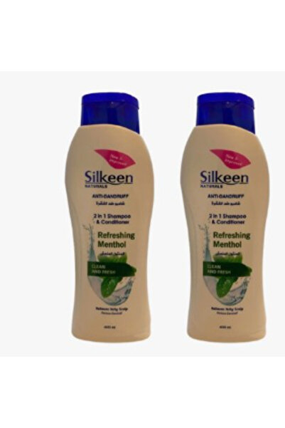 SILKEEN شامبو منعش بنكهة المنثول 400 مل × 2 (عبوة من 10 قطع)
