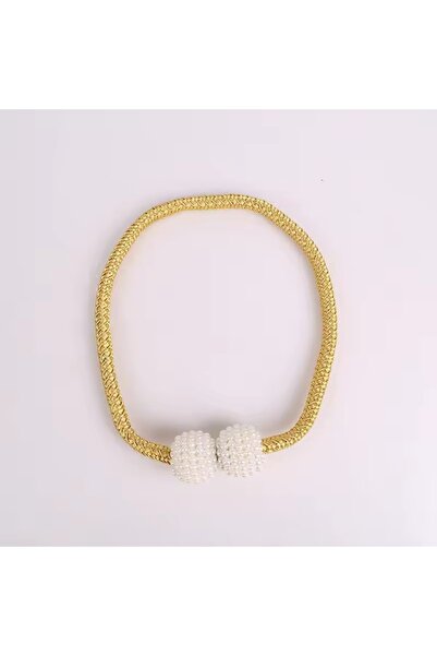 TİEBACK 2 Pieces Pearl Magnetic Curtain Tie Backs - Curtain Hanging Clips - M...