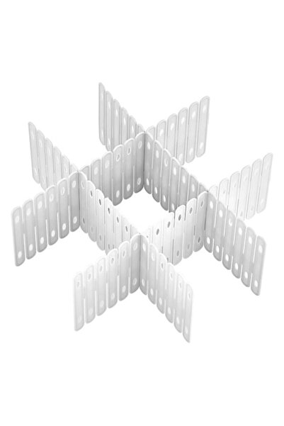 ANTBRO Set 3 separatoare pentru sertare Antbro® din plastic alb, asamblare rapidă, 55x10cm