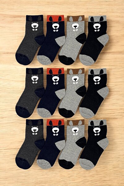 ZENGİN 12 чифта безшевни, дебели зимни кърпи за момчета, тип чорапи