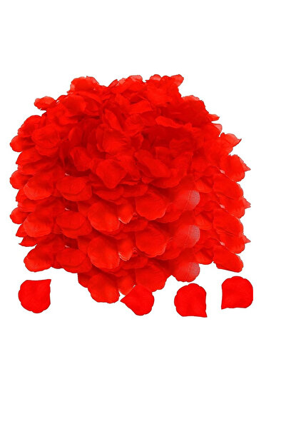 OEM Set 1000 petale artificiale de trandafir, 4 x 4 cm, textil, rosu