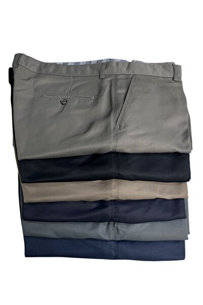 PANTMEN Büyük Beden (56-58-60-62) Orta Kahve, Rahat Kalip, Pamuk Saten ,keten Pantolon