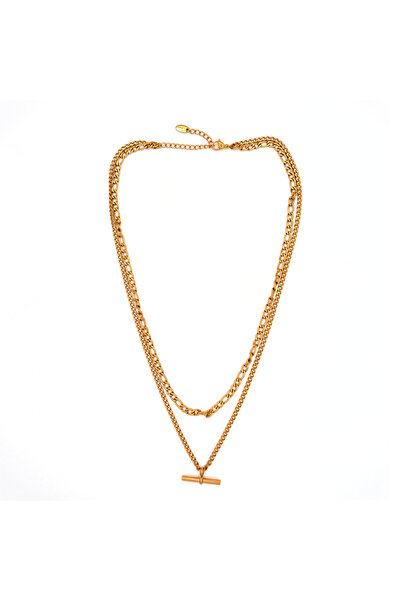 IMMACULATI Claustrum - Colier din oțel inoxidabil placate cu aur 18k, reziste...