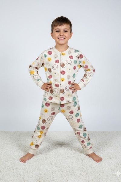 irkkids Unisex Snap Fastener Children's Pajama Set – Comfortable and Stylish for Everyday and Sleep Use