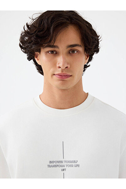 Loft Regular Fit White Men's Sweatshirt Lf2041080