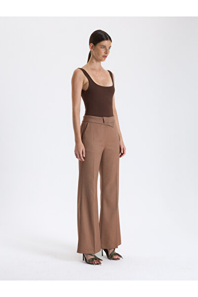 BAQA Tan Belted Wide Leg Pants