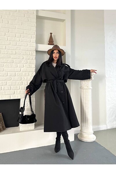 Bella Breeze Γυναικεία καμπαρντίνα με κορδόνια με κουμπιά oversized