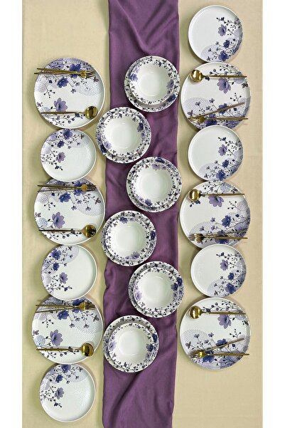 ers erbaşlar MORLAND 24 Parça 6 Kişilik Lüx Yemek Takımı Yemek Sunum Seti