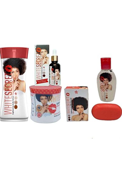 White secret مجموعة كريم مع لوشن وزيت وصابون ومصل - مجموعة من 5 قطع