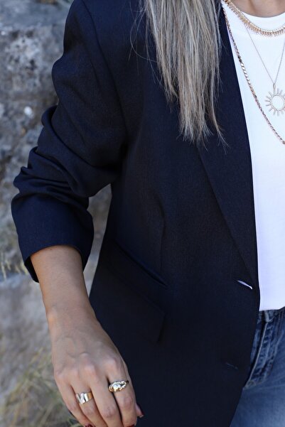 bytugcekaya Lacivert Üç Cepli Blazer Ceket