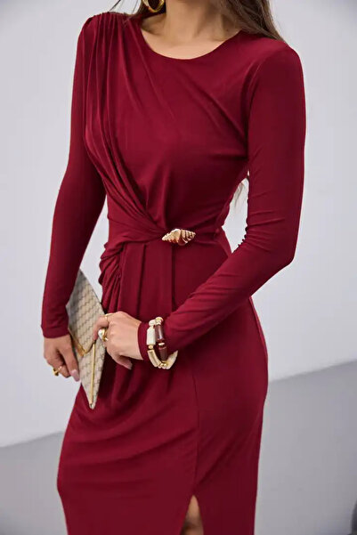 cemo Dress with Waist Tie Buckle