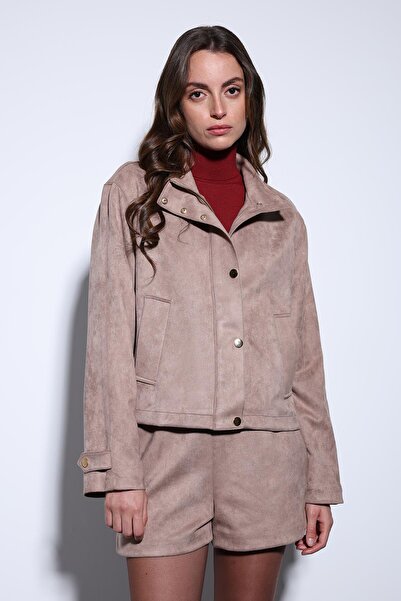 Antioch Mink Suede Bomber Jacket