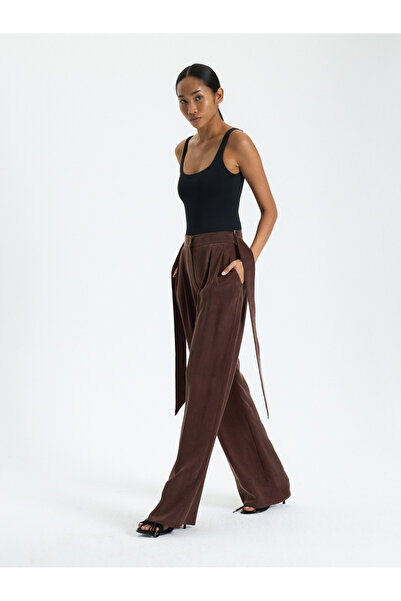 BAQA Brown Belted Palazzo Pants