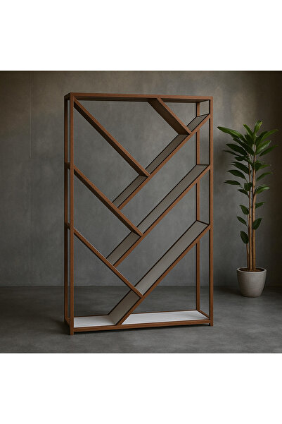 SCY Bobaldi Modern 6 Raflı Çok Amaçlı Kitaplık Metal Detaylı Düzenleyici