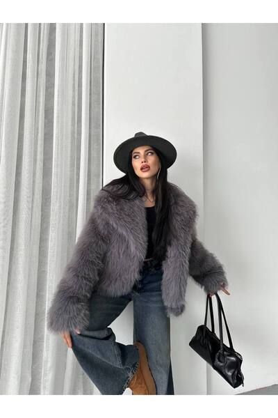 Bella Breeze Jachetă elegantă pentru femei, cu aspect de blană, cu textura moale