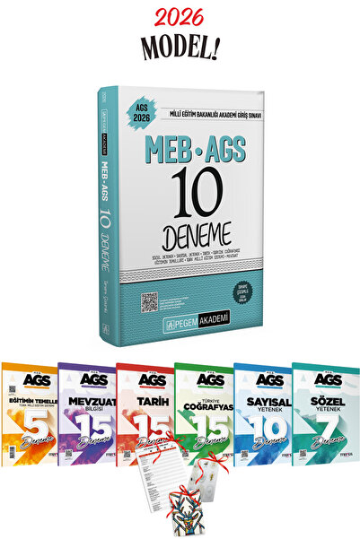 Pegem Akademi Yayıncılık 2026 MEB AGS Pegem Akademi Tamamı Çözümlü 10 Deneme ...