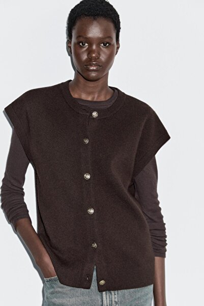 Massimo Dutti Dore düğmeli triko süveter