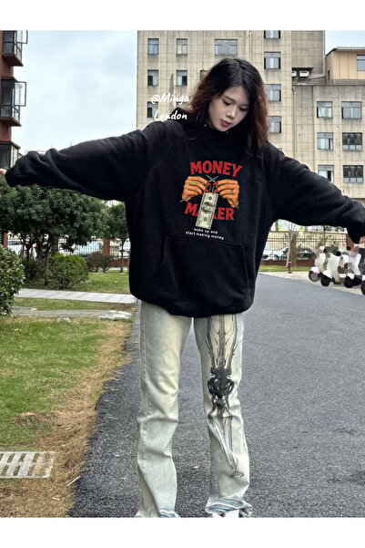 Minga London Μαύρο φούτερ με στάμπα Black Money -Mingalondon