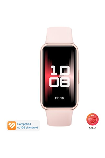 Huawei Banda 9, corp roz pal cu curea din fluoroelastomer roz pal