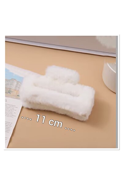 NEW HİLL Cataramă cu clemă din pluș cu pene model nou - Dimensiune=11x6 cm