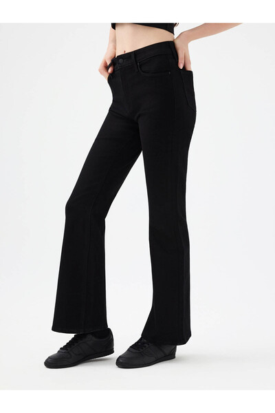 Loft Flare Slim Fit Black Women's Jean Pants Lf2040547